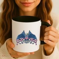 God Bless America Patriotic American Eagle USA Flag Coffee Mug thumb 3