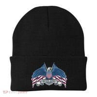 God Bless America Patriotic American Eagle USA Flag Beanie thumb 0