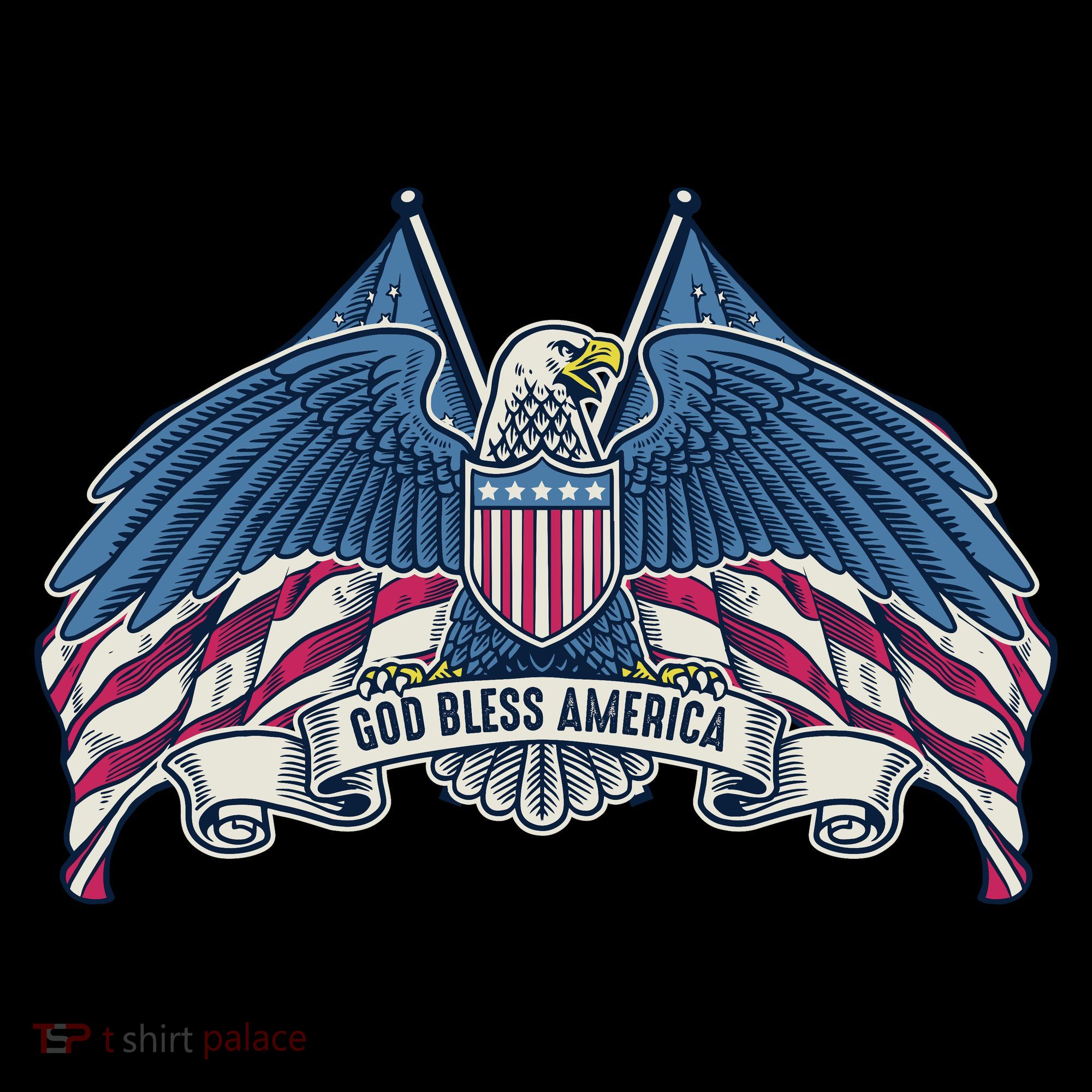 God Bless America Patriotic American Eagle USA Flag Women's Hoodie