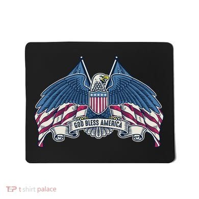 God Bless America Patriotic American Eagle USA Flag Mousepad