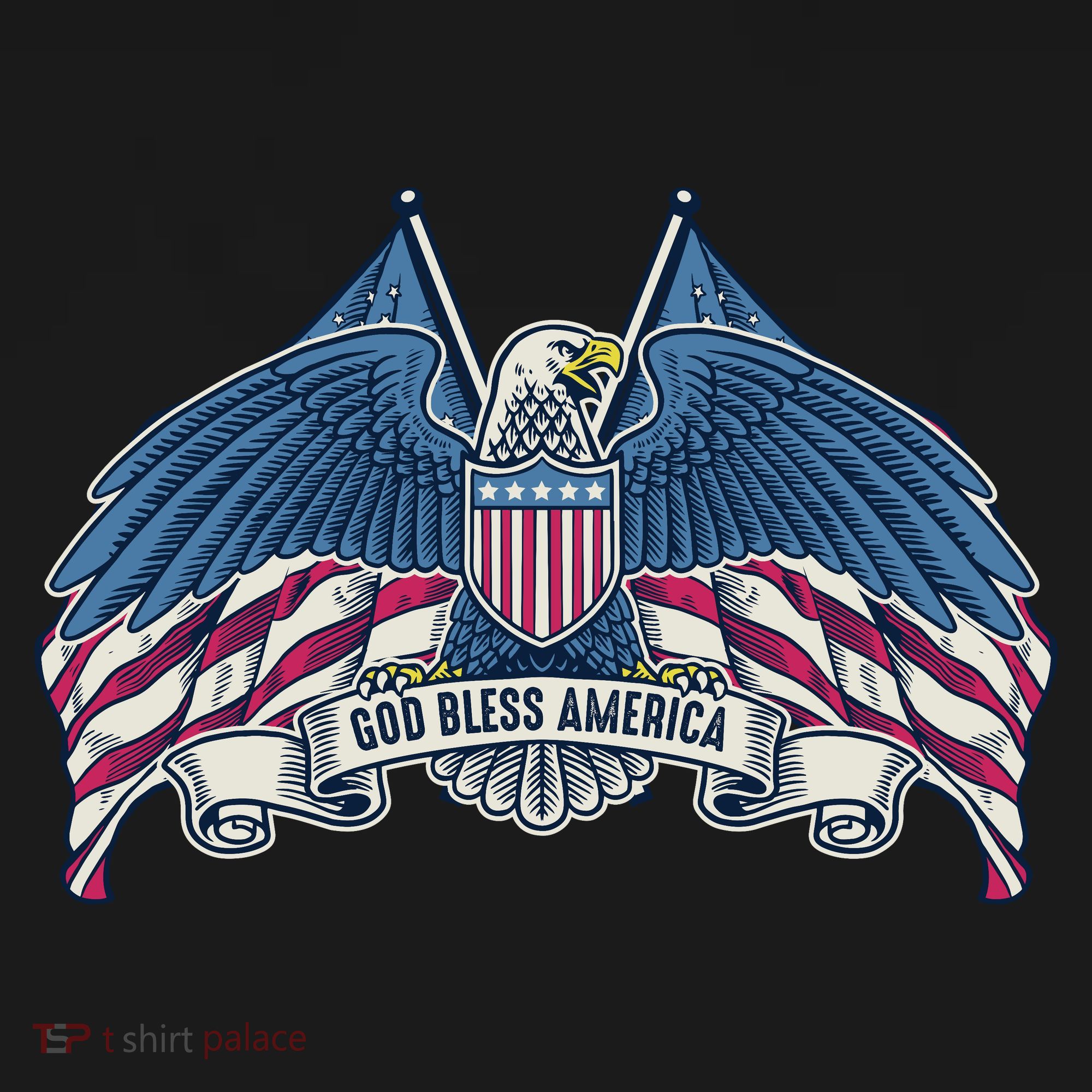 God Bless America Patriotic American Eagle USA Flag Mousepad