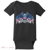 God Bless America Patriotic American Eagle USA Flag Baby Bodysuit thumb 0