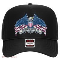 God Bless America Patriotic American Eagle USA Flag Hat thumb 0