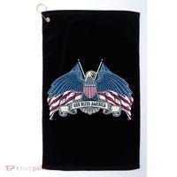 God Bless America Patriotic American Eagle USA Flag Golf Towel thumb 0