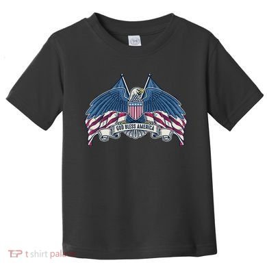 God Bless America Patriotic American Eagle USA Flag Toddler T-Shirt
