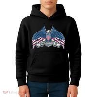 God Bless America Patriotic American Eagle USA Flag Kids Hoodie thumb 4