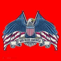 God Bless America Patriotic American Eagle USA Flag Santa Hat thumb 1