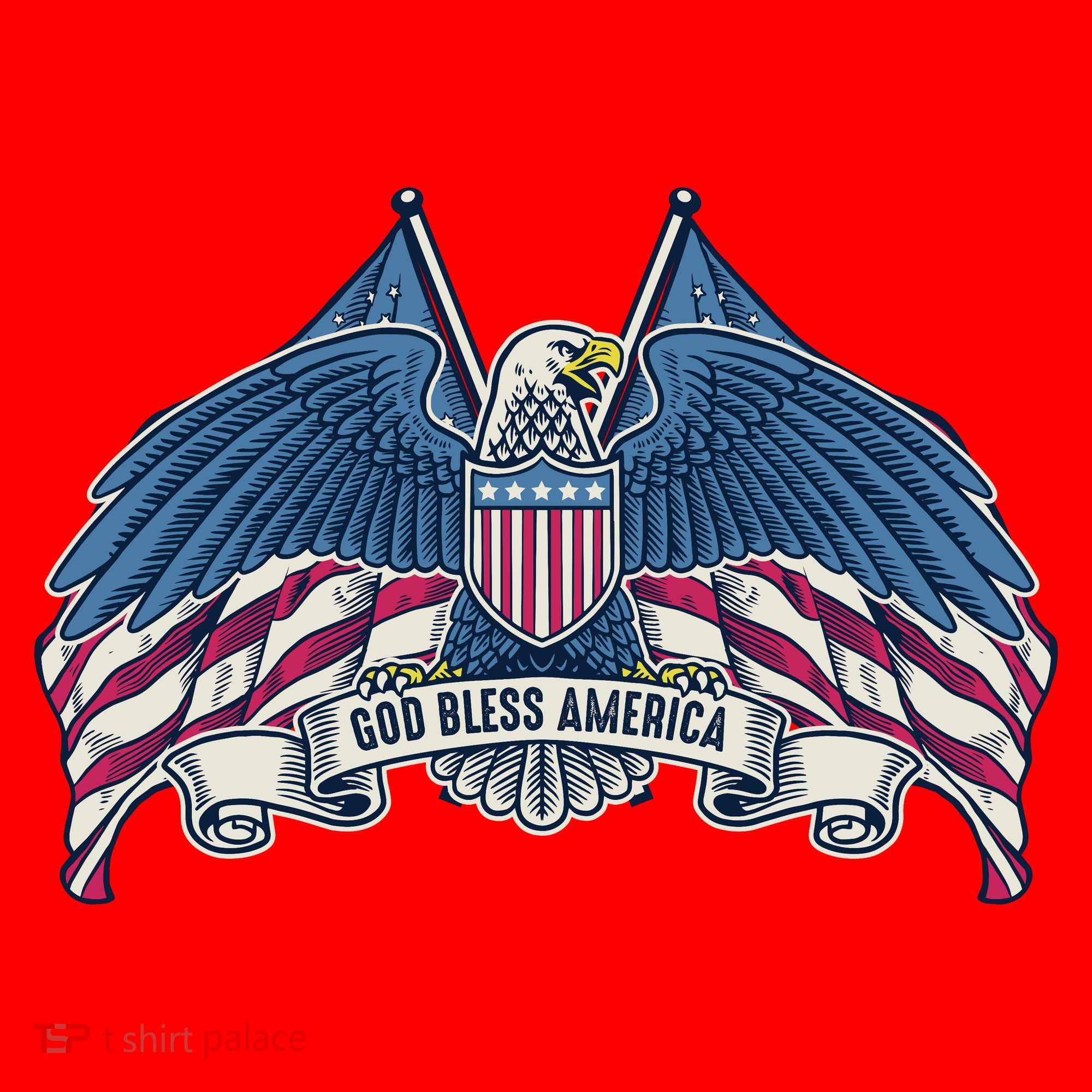 God Bless America Patriotic American Eagle USA Flag Santa Hat