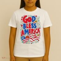 God Bless America Patriotic Usa Flag Christian 4th Of July T-Shirt thumb 4