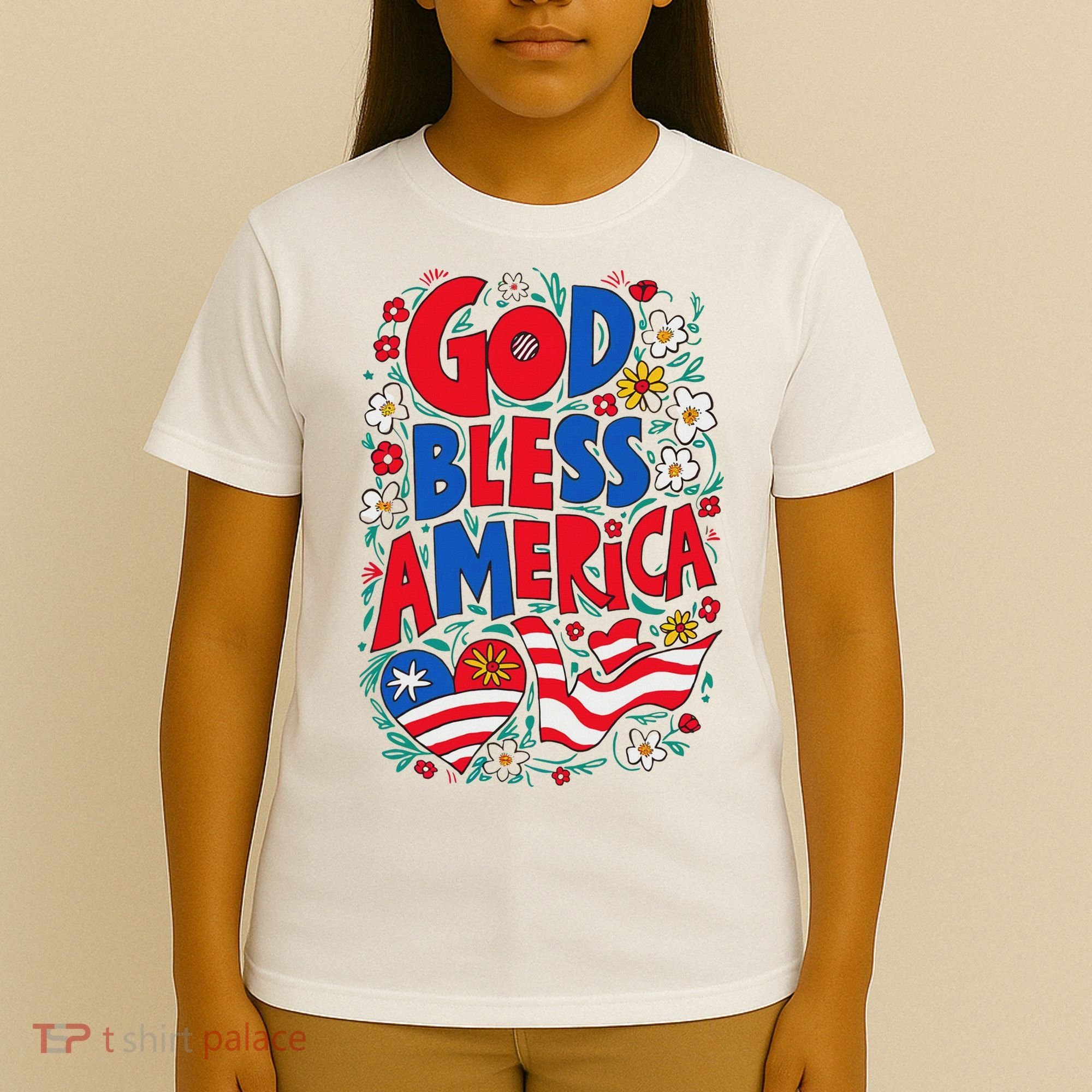 God Bless America Patriotic Usa Flag Christian 4th Of July T-Shirt