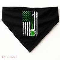 Green Beer American Flag Happy St Patrick's Day USA-Made Doggie Bandana thumb 0