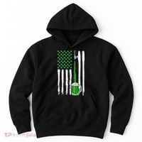 Green Beer American Flag Happy St Patrick's Day Hoodie thumb 0