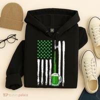 Green Beer American Flag Happy St Patrick's Day Hoodie thumb 4