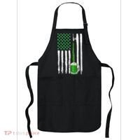 Green Beer American Flag Happy St Patrick's Day Apron thumb 0