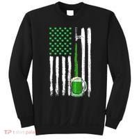 Green Beer American Flag Happy St Patrick's Day Sweatshirt thumb 0