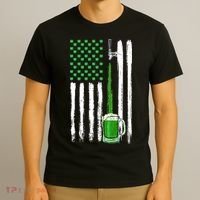Green Beer American Flag Happy St Patrick's Day T-Shirt thumb 3