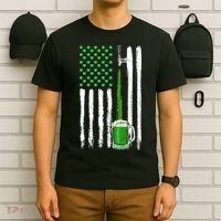 Green Beer American Flag Happy St Patrick's Day T-Shirt thumb 6