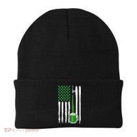 Green Beer American Flag Happy St Patrick's Day Beanie thumb 0