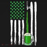 Green Beer American Flag Happy St Patrick's Day Women's Hoodie thumb 2
