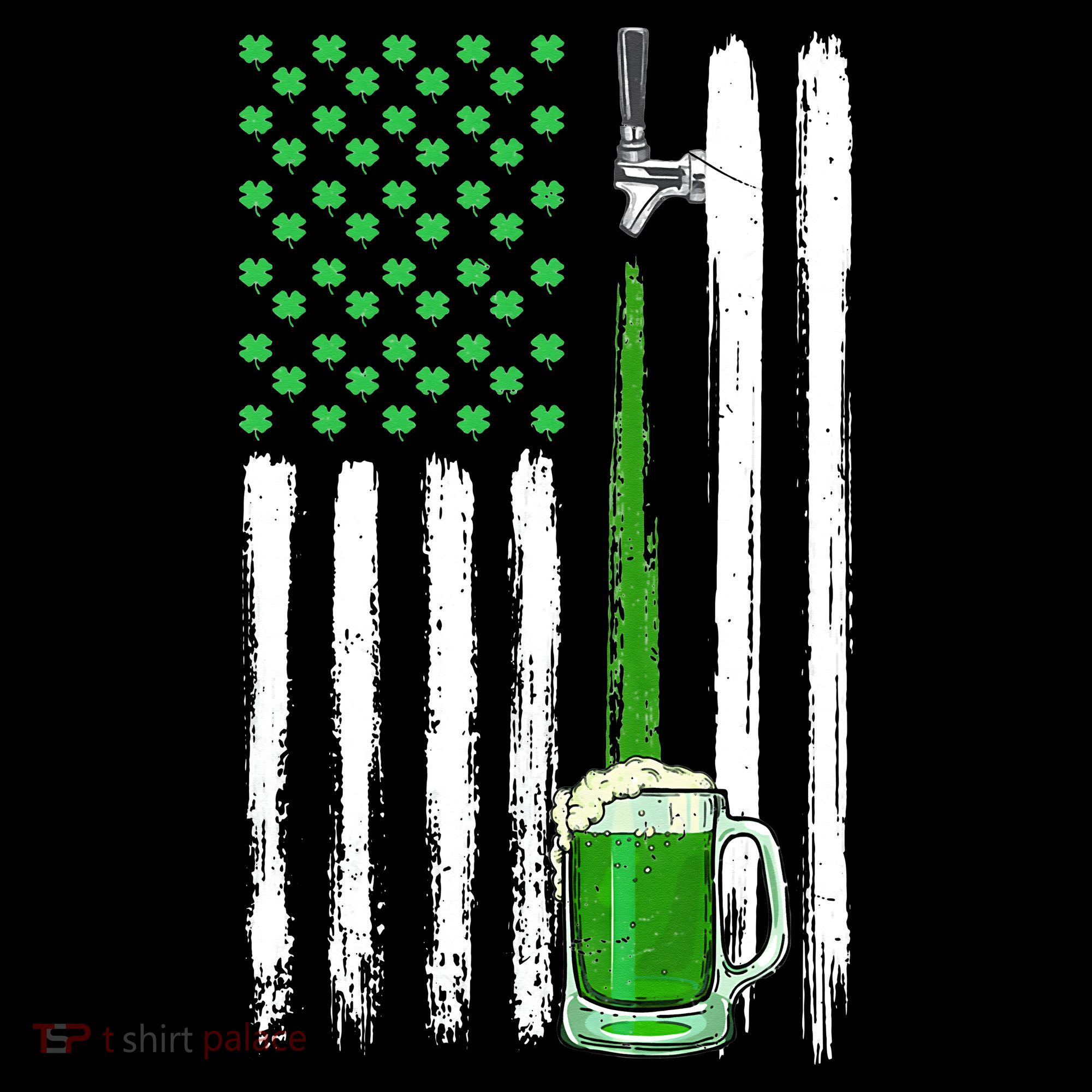 Green Beer American Flag Happy St Patrick's Day Women's Hoodie