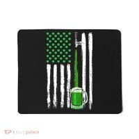 Green Beer American Flag Happy St Patrick's Day Mousepad thumb 0