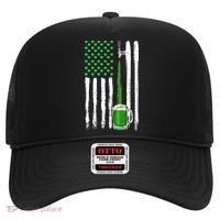Green Beer American Flag Happy St Patrick's Day Hat thumb 0