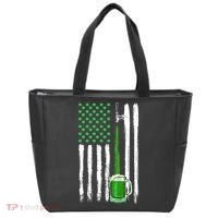 Green Beer American Flag Happy St Patrick's Day Tote Bag thumb 0