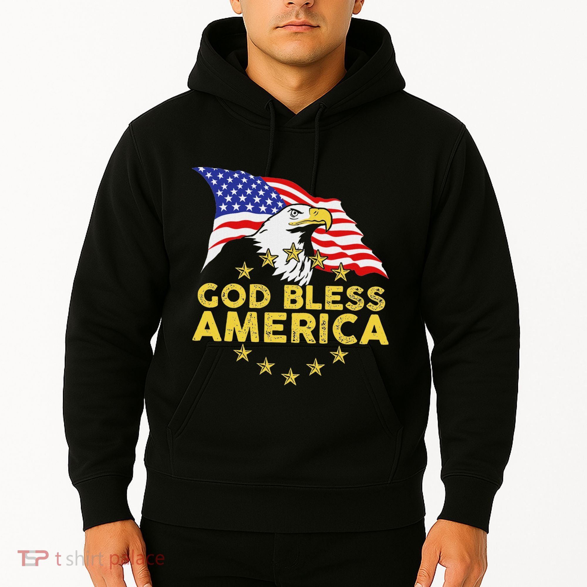 God Bless America Patriotic Bald Eagle United States Hoodie