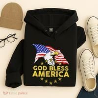 God Bless America Patriotic Bald Eagle United States Hoodie thumb 4