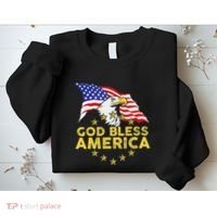 God Bless America Patriotic Bald Eagle United States Sweatshirt thumb 2
