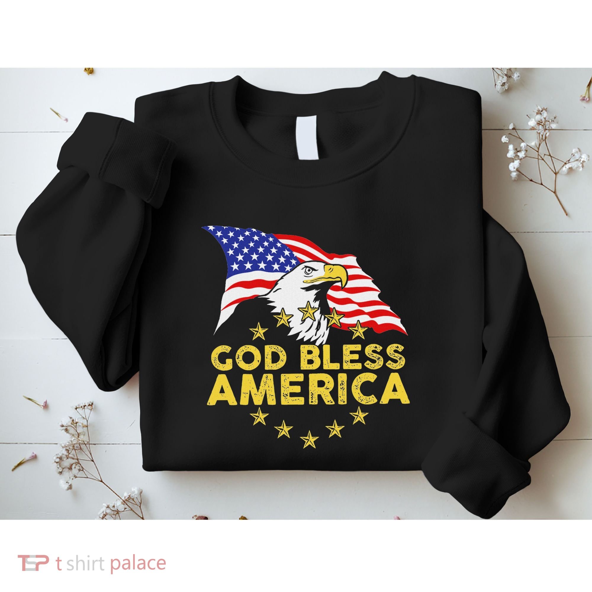 God Bless America Patriotic Bald Eagle United States Sweatshirt