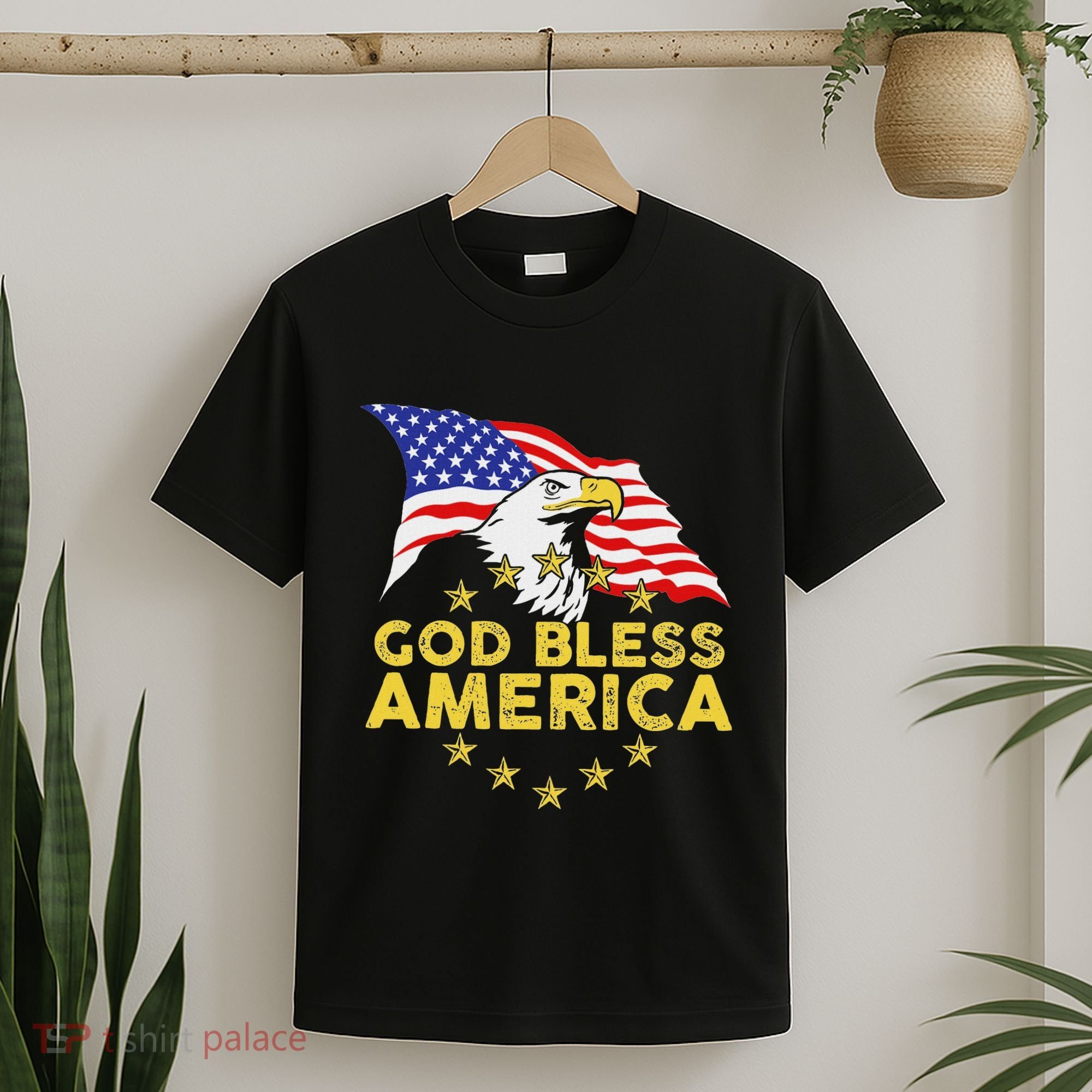 God Bless America Patriotic Bald Eagle United States T-Shirt