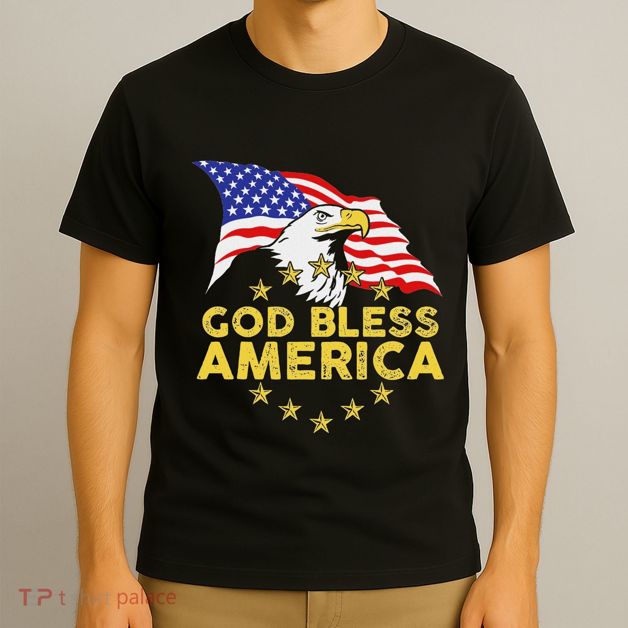 God Bless America Patriotic Bald Eagle United States T-Shirt