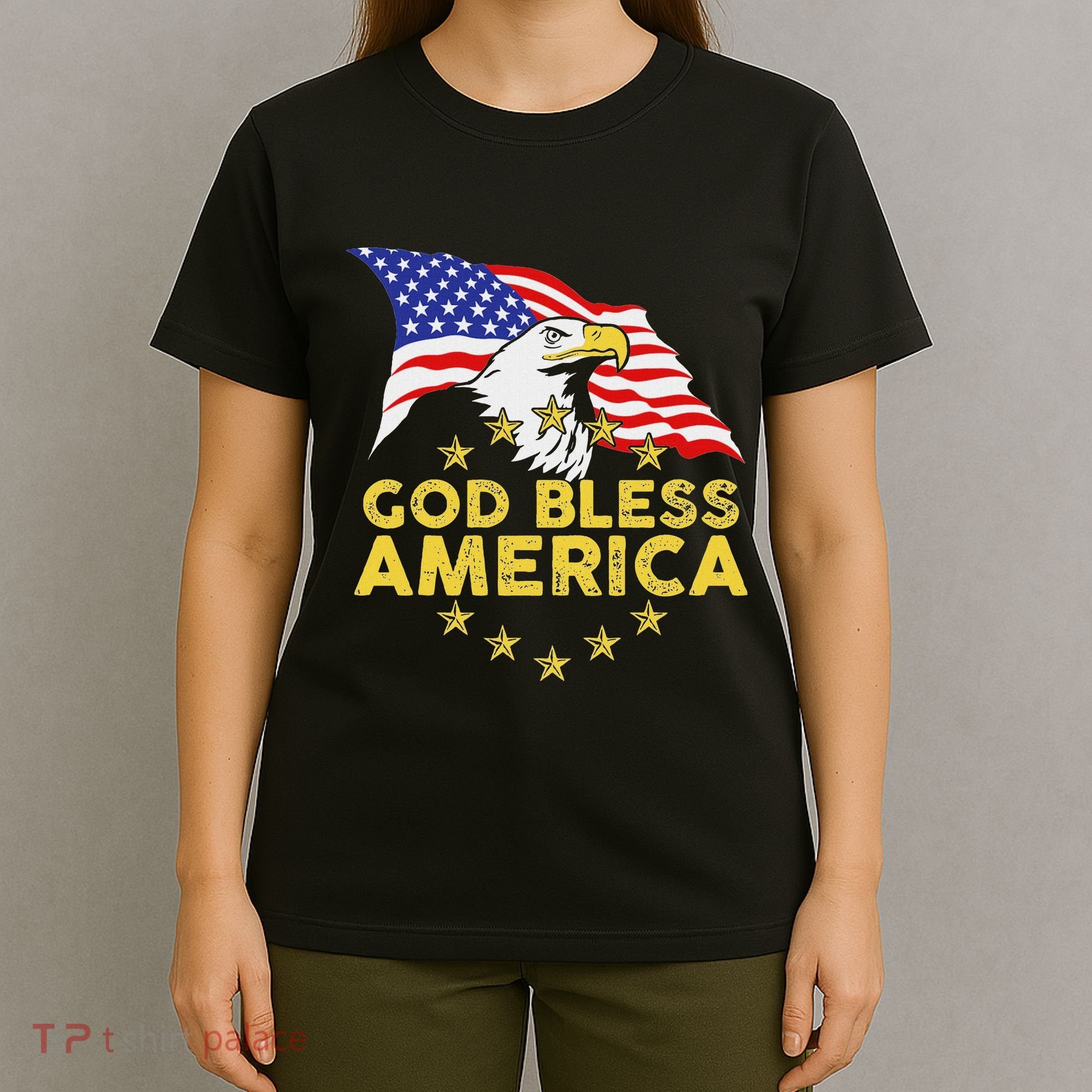 God Bless America Patriotic Bald Eagle United States T-Shirt