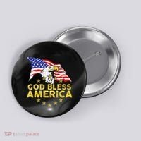 God Bless America Patriotic Bald Eagle United States Button thumb 0