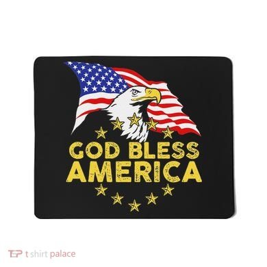 God Bless America Patriotic Bald Eagle United States Mousepad