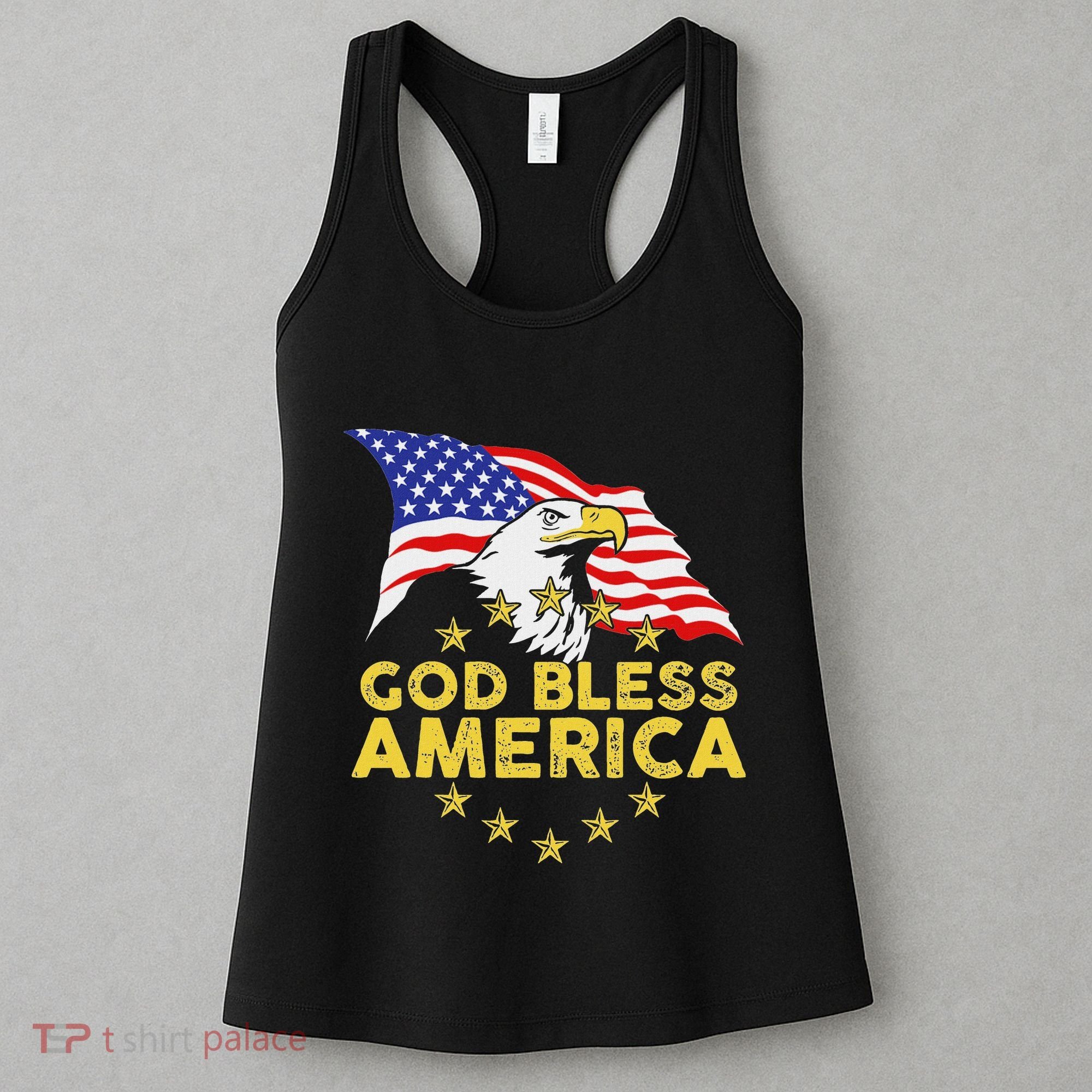 God Bless America Patriotic Bald Eagle United States Women's Tank Top
