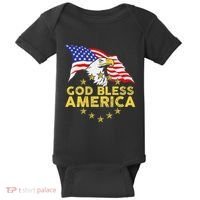 God Bless America Patriotic Bald Eagle United States Baby Bodysuit thumb 0