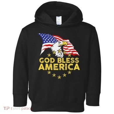 God Bless America Patriotic Bald Eagle United States Toddler Hoodie