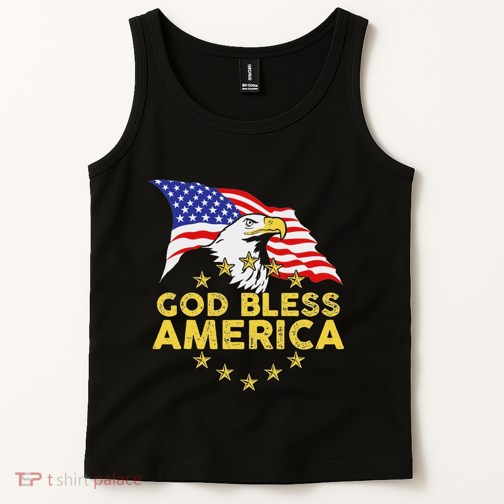 God Bless America Patriotic Bald Eagle United States Tank Top