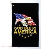 God Bless America Patriotic Bald Eagle United States Golf Towel thumb 0