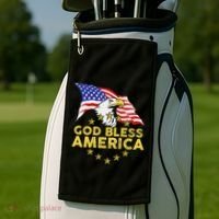 God Bless America Patriotic Bald Eagle United States Golf Towel thumb 2
