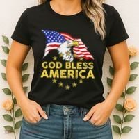 God Bless America Patriotic Bald Eagle United States Women's T-Shirt thumb 2