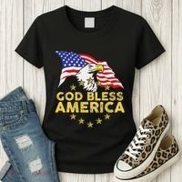 God Bless America Patriotic Bald Eagle United States Women's T-Shirt thumb 3