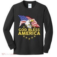 God Bless America Patriotic Bald Eagle United States Kids Long Sleeve Shirt thumb 0
