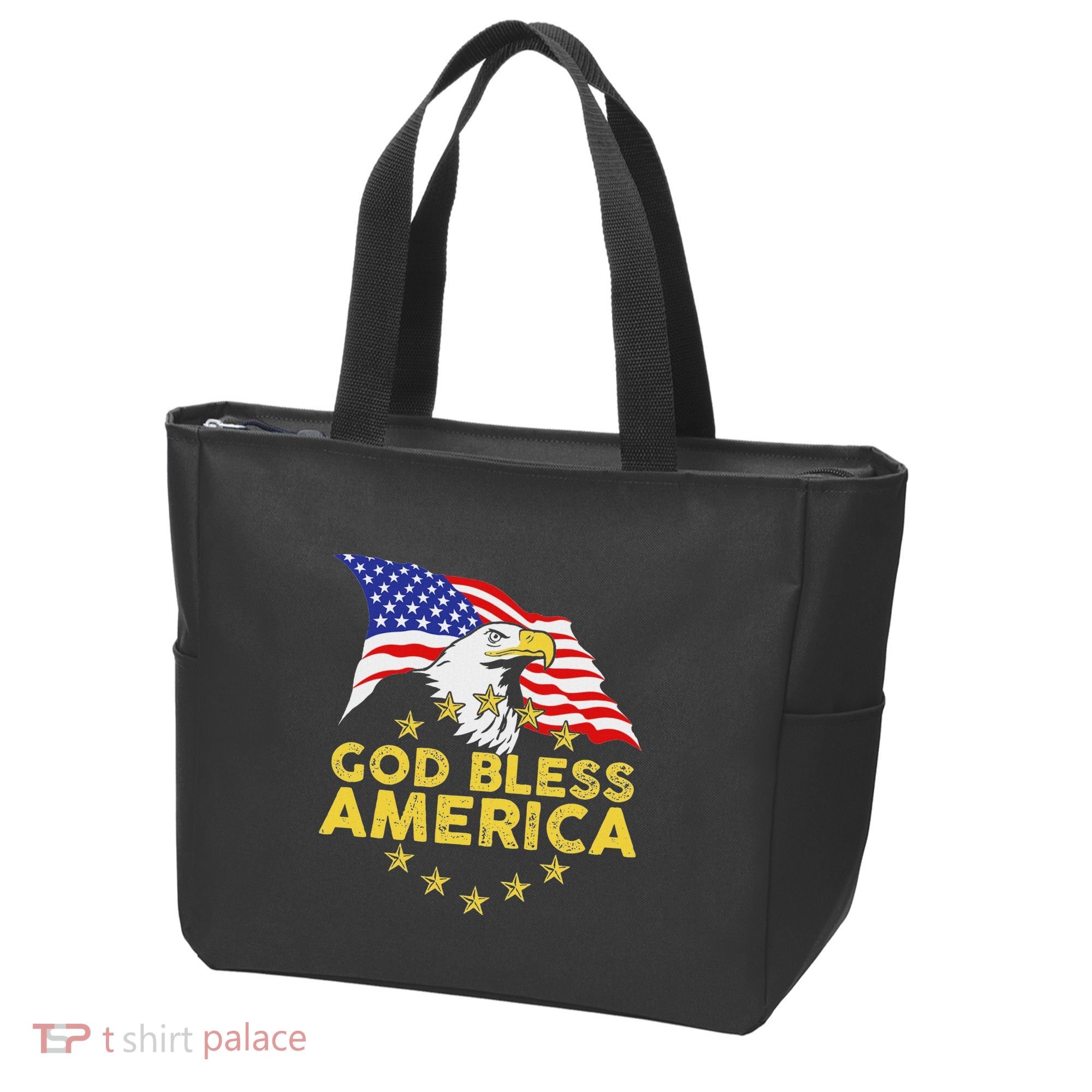God Bless America Patriotic Bald Eagle United States Tote Bag