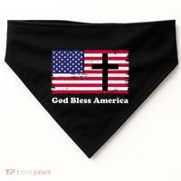 God Bless America Patriotic Flag With Cross USA-Made Doggie Bandana thumb 0