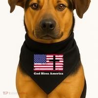 God Bless America Patriotic Flag With Cross USA-Made Doggie Bandana thumb 1