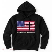 God Bless America Patriotic Flag With Cross Hoodie thumb 0