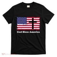 God Bless America Patriotic Flag With Cross T-Shirt thumb 0